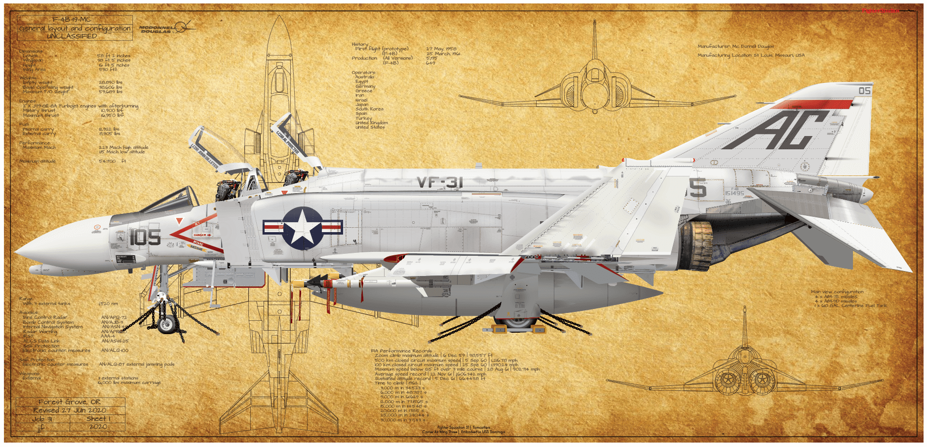 F-4B Phantom II Fighter Squadron Thirty One 